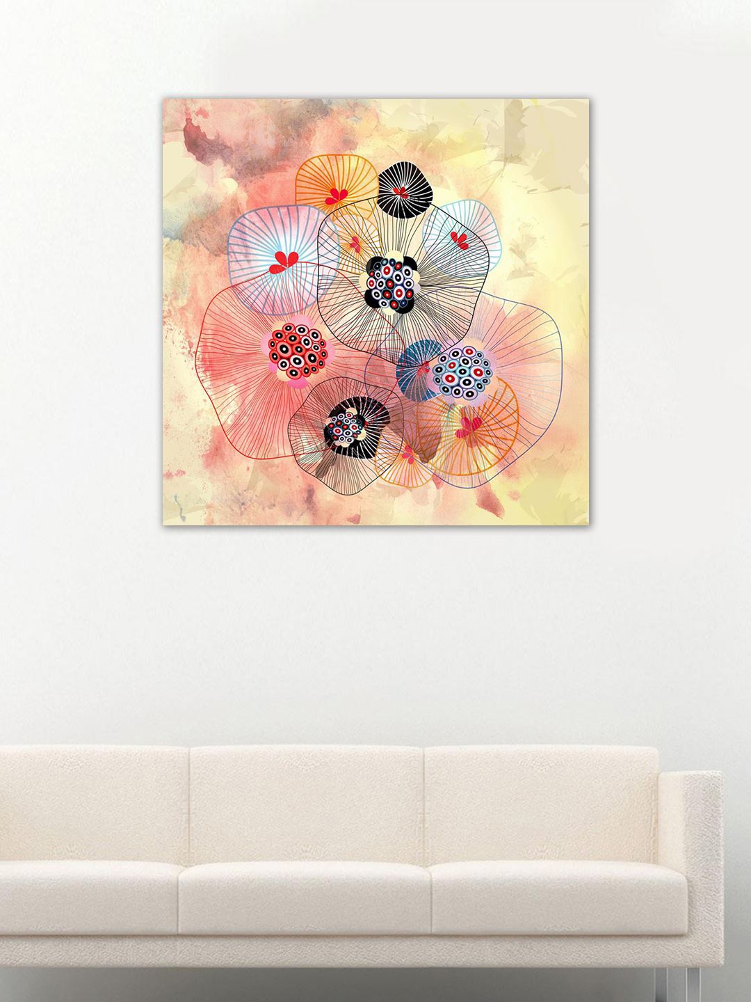 

999Store Yellow & Multicoloured Abstract Wall Art
