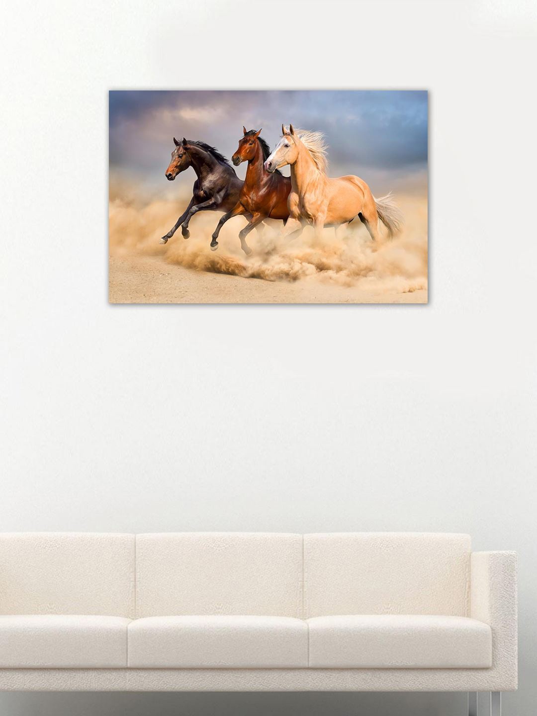 

999Store Brown & Blue Hand-Painted Horse Wall Art