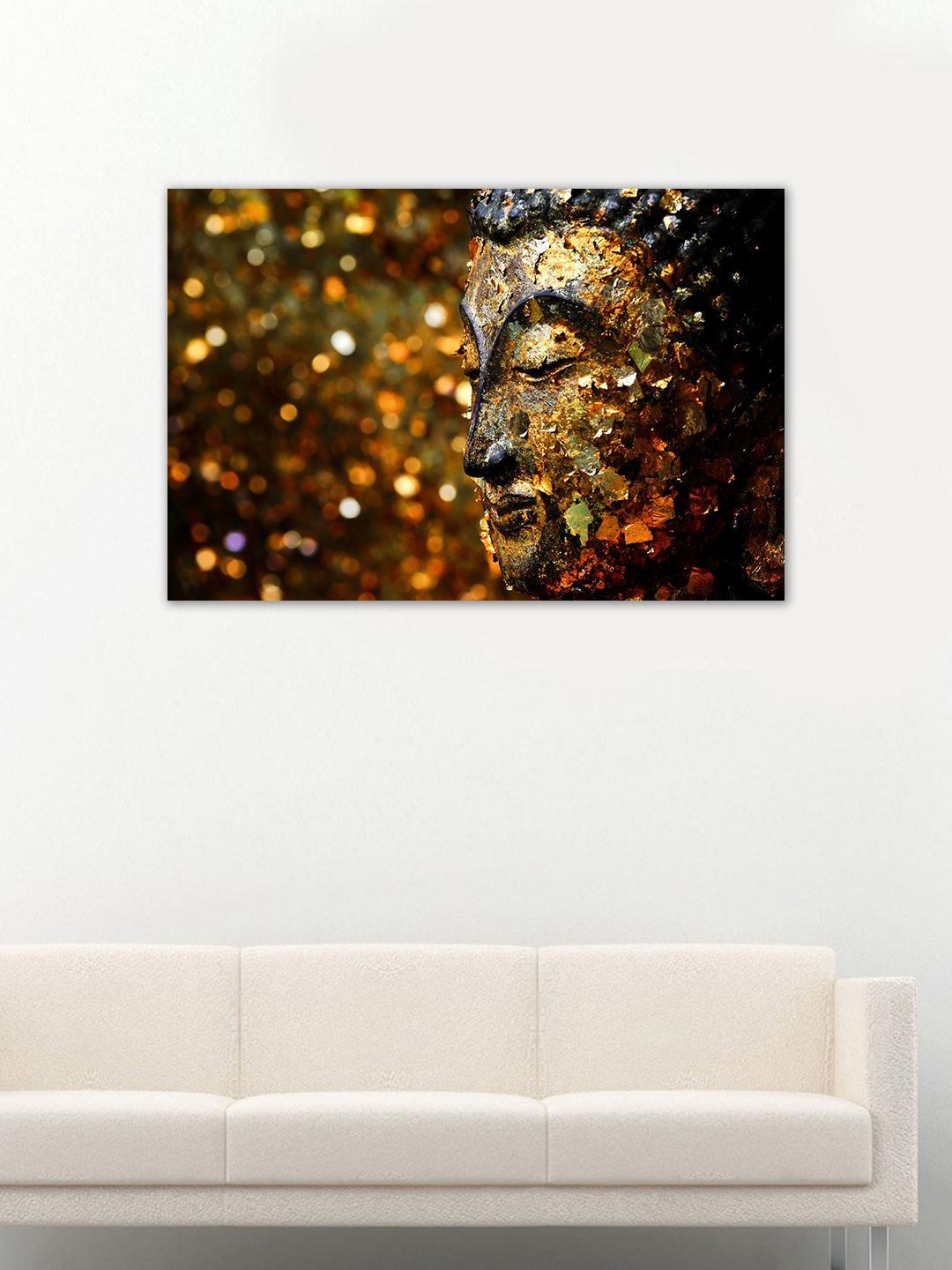 

999Store Black & Gold-Toned Hand-Painted Buddha Wall Art
