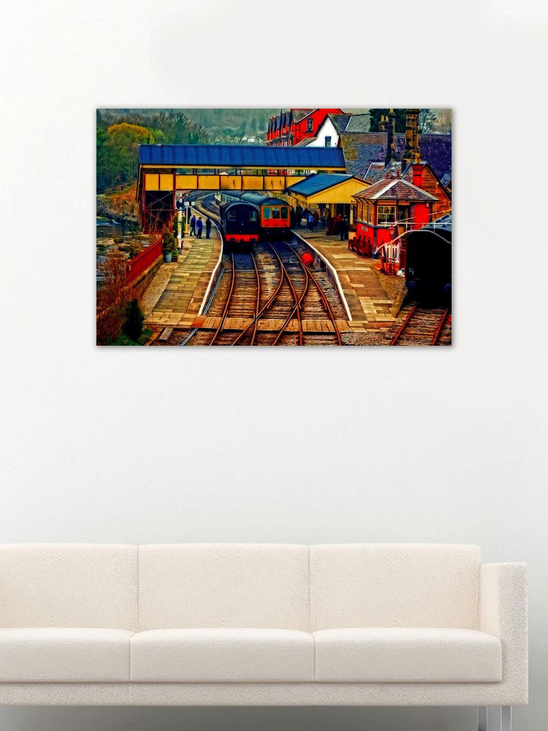 

999Store Multicoloured Railway Station Wall Art, Multi