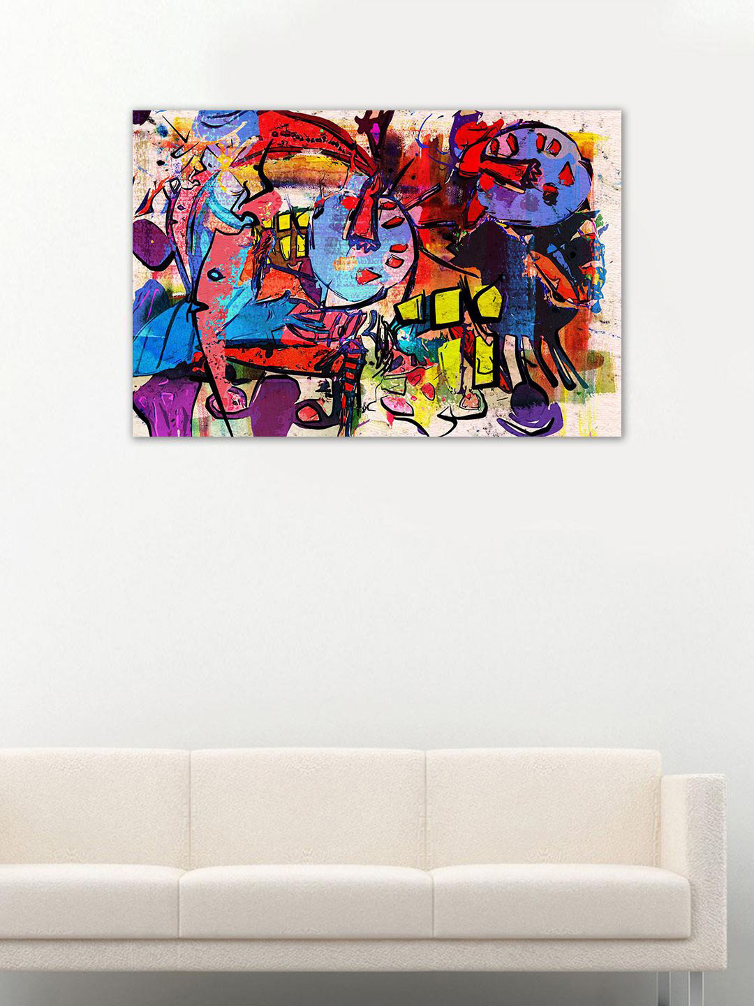 

999Store Multicoloured Handpainted Abstract Wall Art, Multi