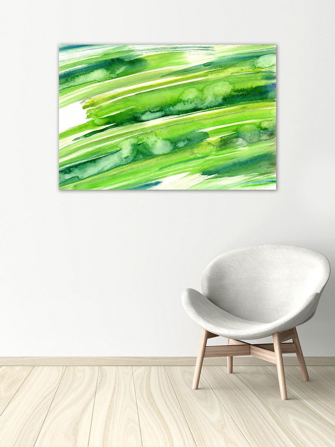 

999Store Green Abstract Hand-Painted Wall Art