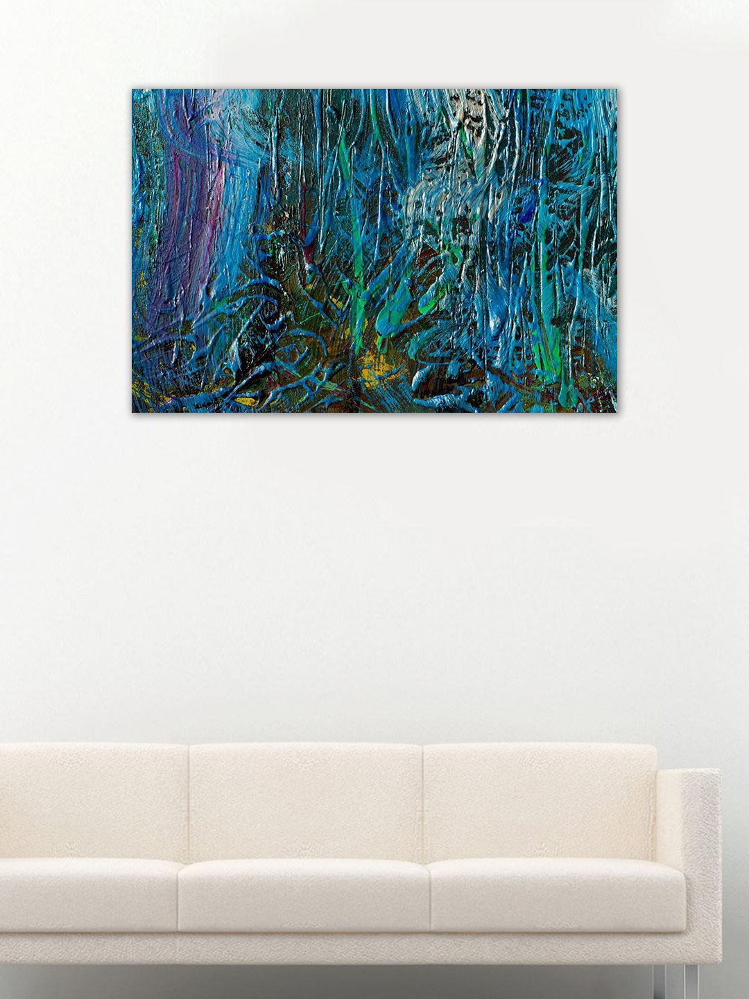 999Store Multicoloured Handpainted Abstract Wall Art, Multi