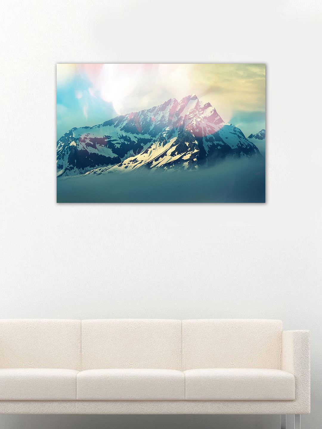 

999Store White Handpainted Mountain Wall Art
