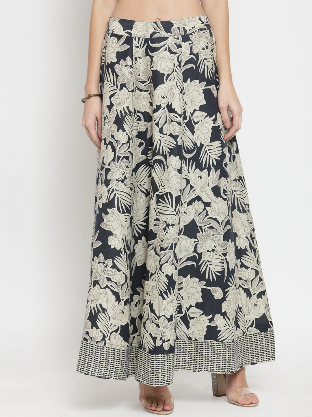 

Sera Women Black Printed Maxi Pure Cotton Skirt