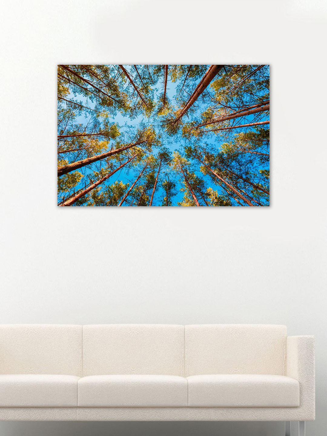 

999Store Blue & Brown Handpainted Forest Wall Art