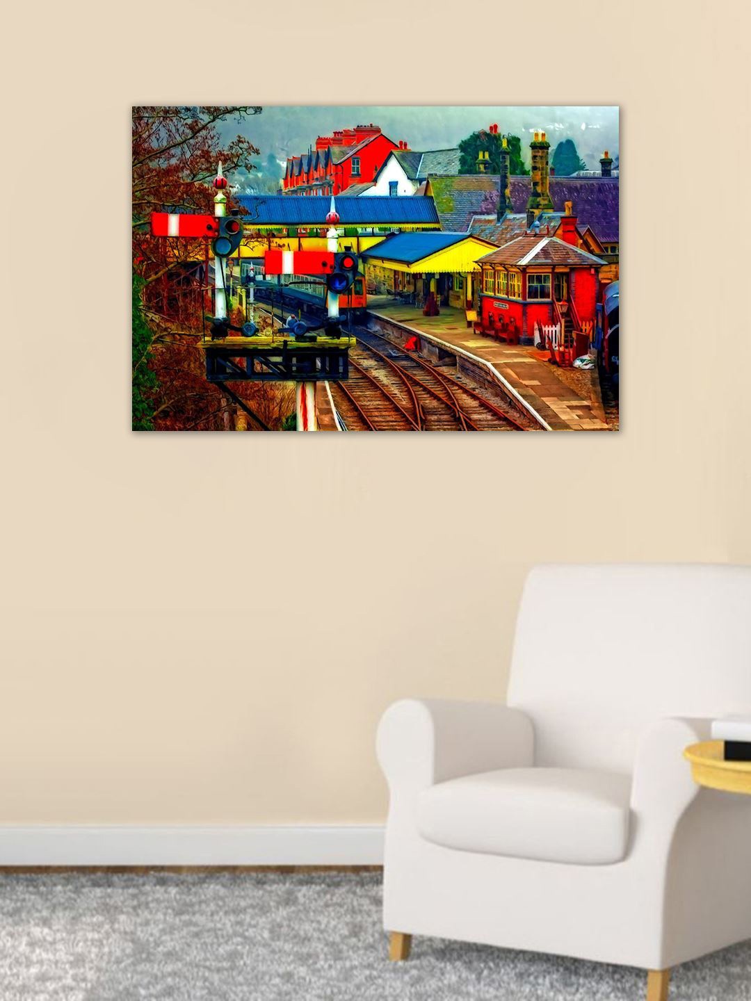 

999Store Multicoloured Railway Station Wall Art, Multi