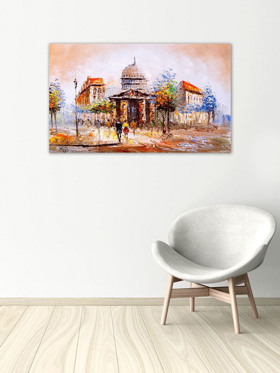 

999Store Brown & Multicoloured Abstract Hand-Painted Wall Art