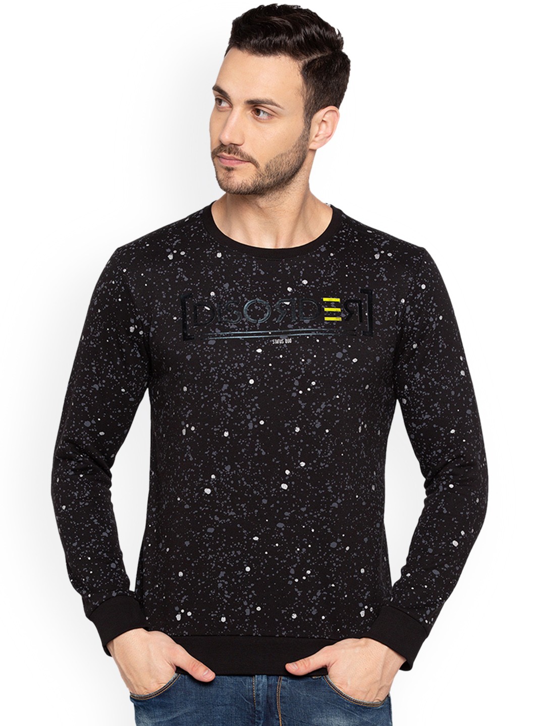 

Status Quo Men Black Printed Sweatshirt
