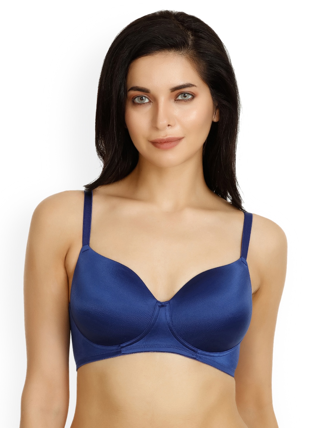 

Zivame Blue Solid Underwired Lightly Padded T-shirt Bra ZIZ1230047ZBLUE