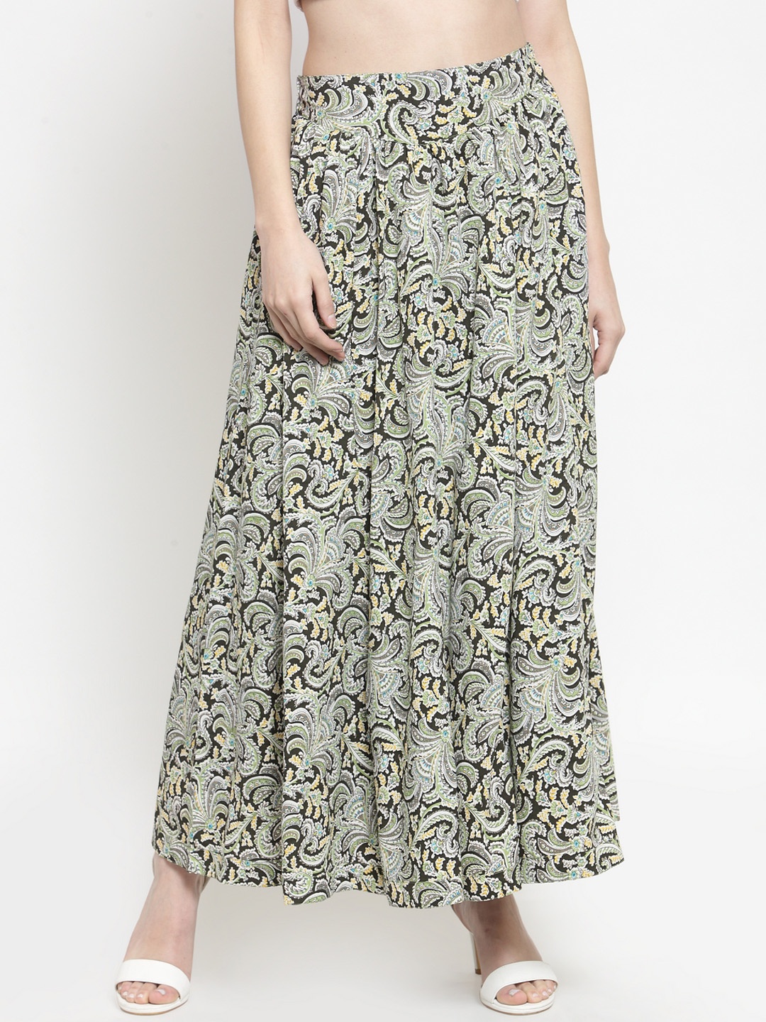 

Sera Women Green Printed Flared Skirt