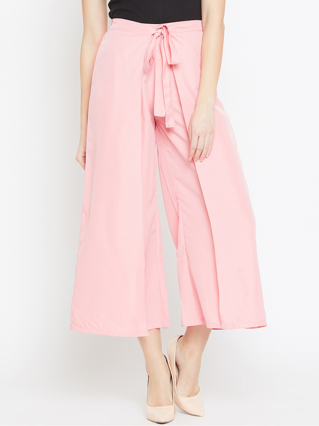

Bitterlime Women Pink Loose Fit Solid Culottes