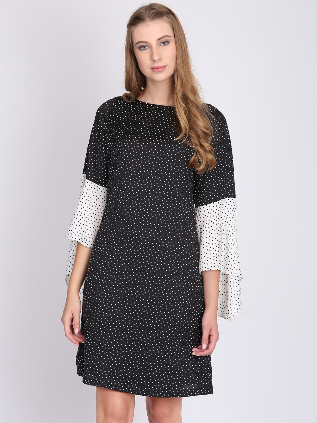 

NIZA Women Black Printed Fit and Flare Dress