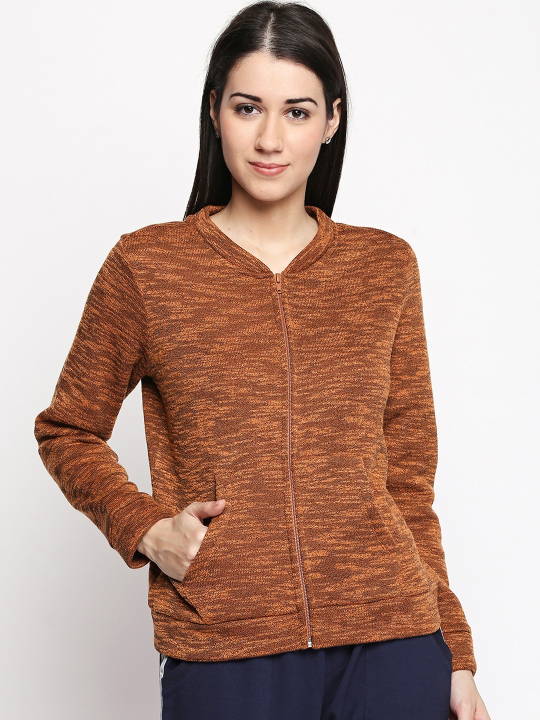 

Ajile by Pantaloons Women Brown Self Design Sweatshirt
