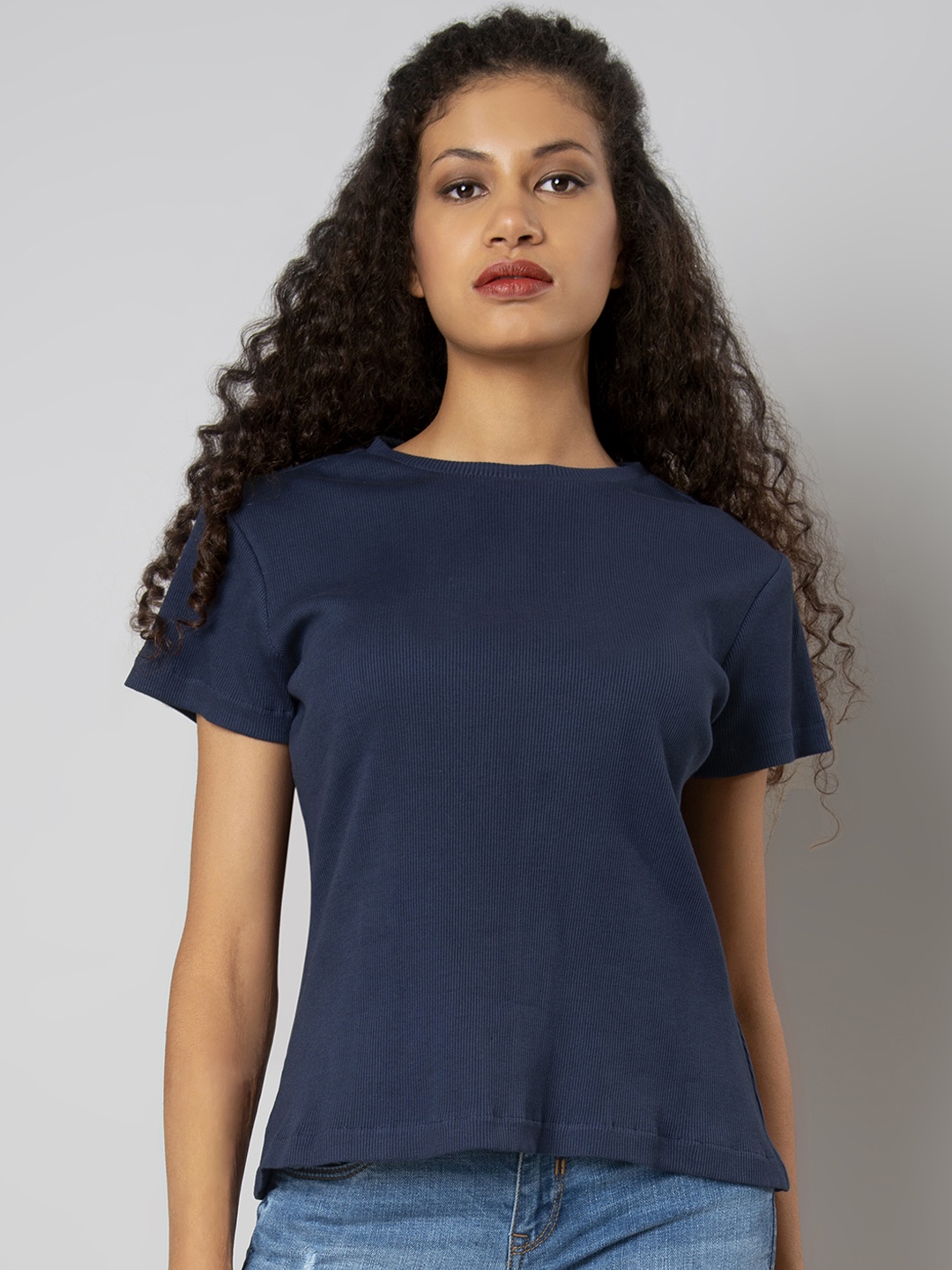 

FabAlley Women Blue Solid Top