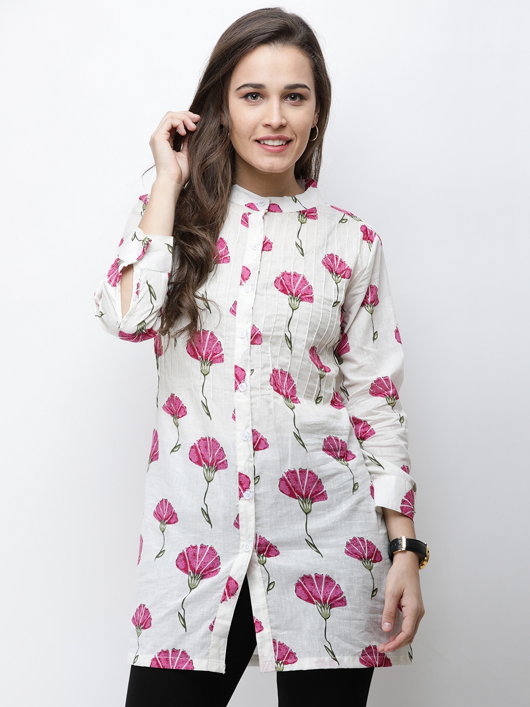 

Cation White & Pink Printed Tunic