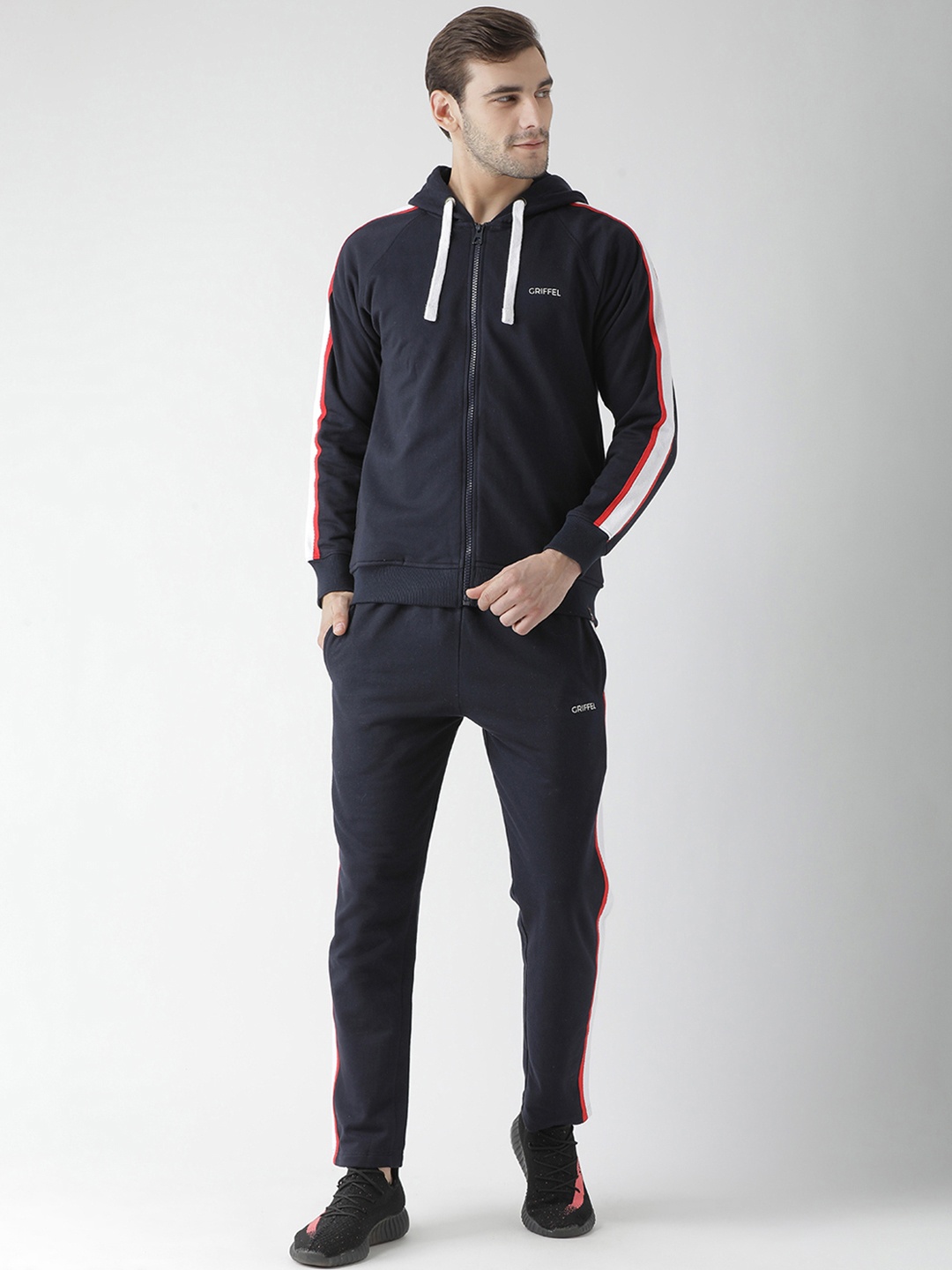 

GRIFFEL Men Navy Blue Solid Tracksuit