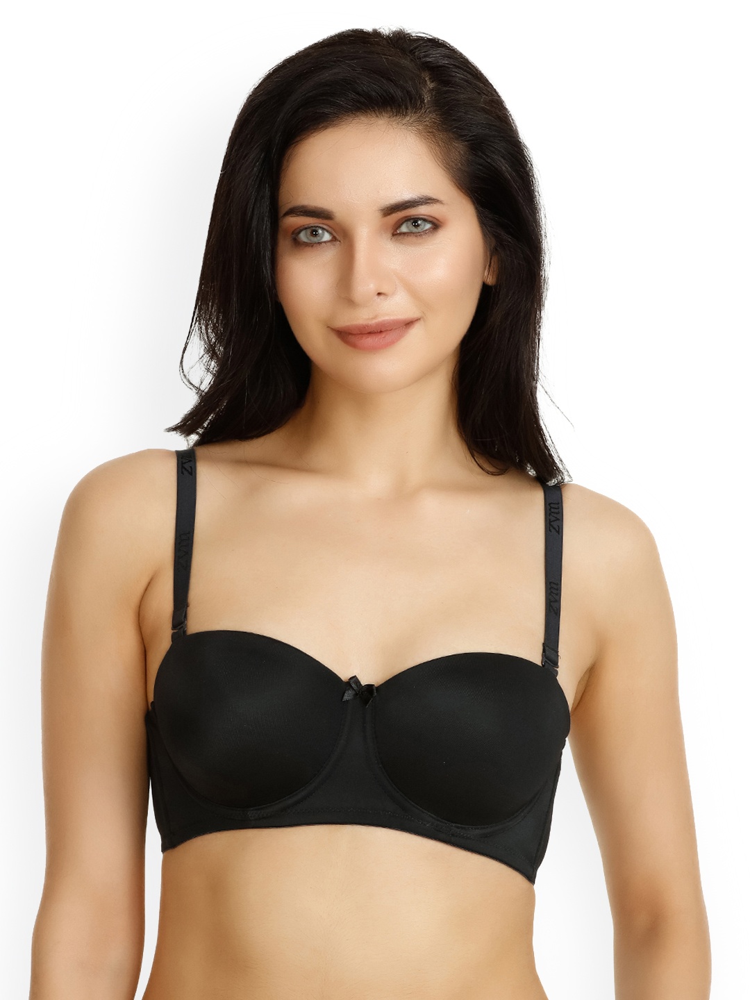 

Zivame Black & Black Solid Underwired Lightly Padded Balconette Bra ZI1133COREBLACK