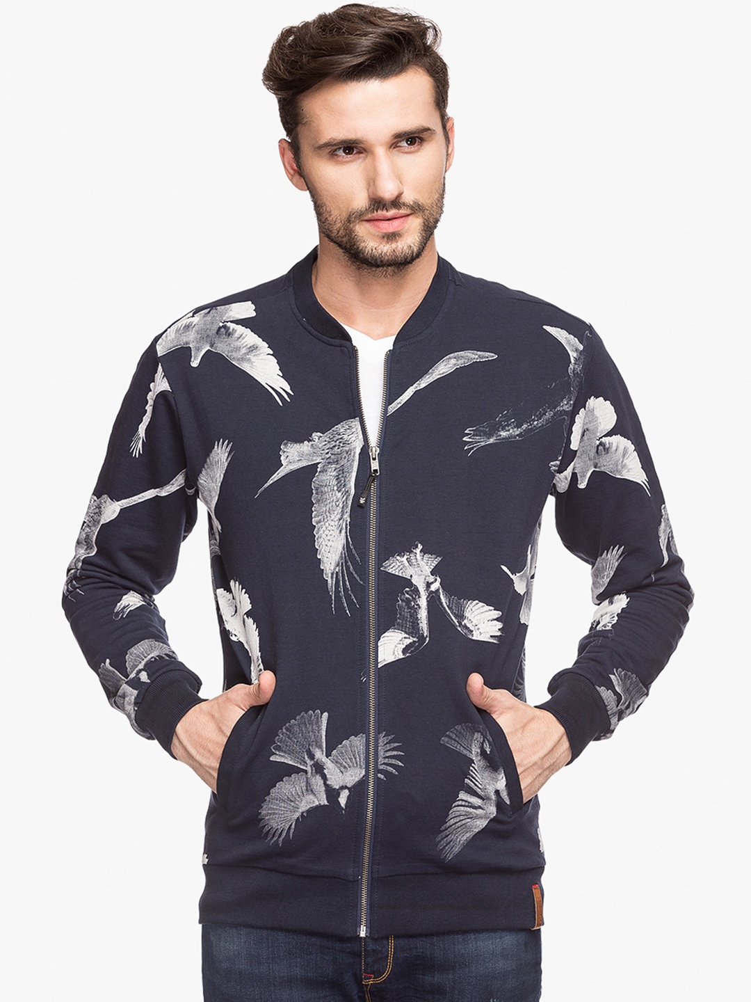 

Status Quo Men Blue Slim Fit Printed Sweatshirt