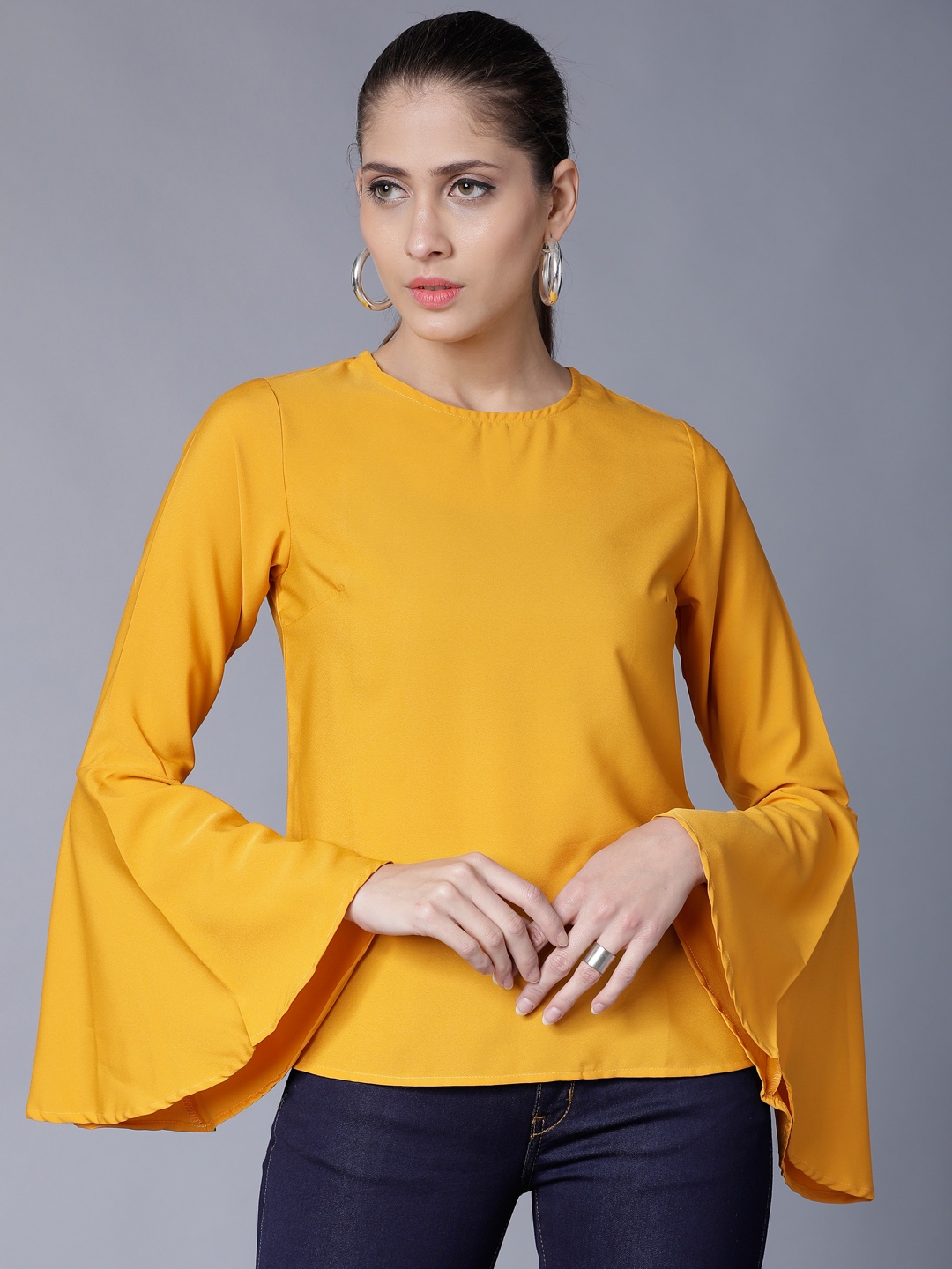 

Tokyo Talkies Women Mustard Yellow Solid Top