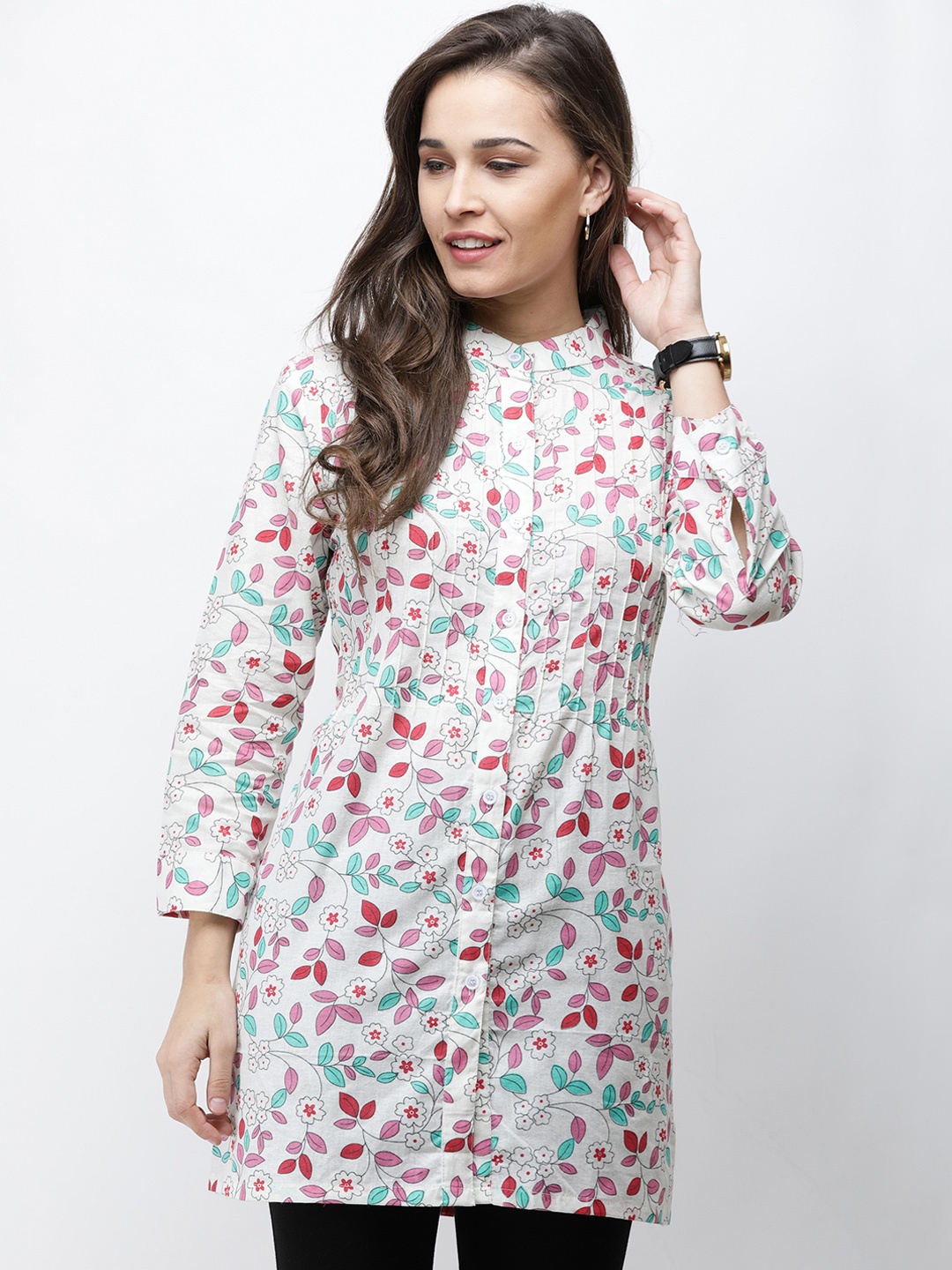 

Cation White & Pink Printed Tunic