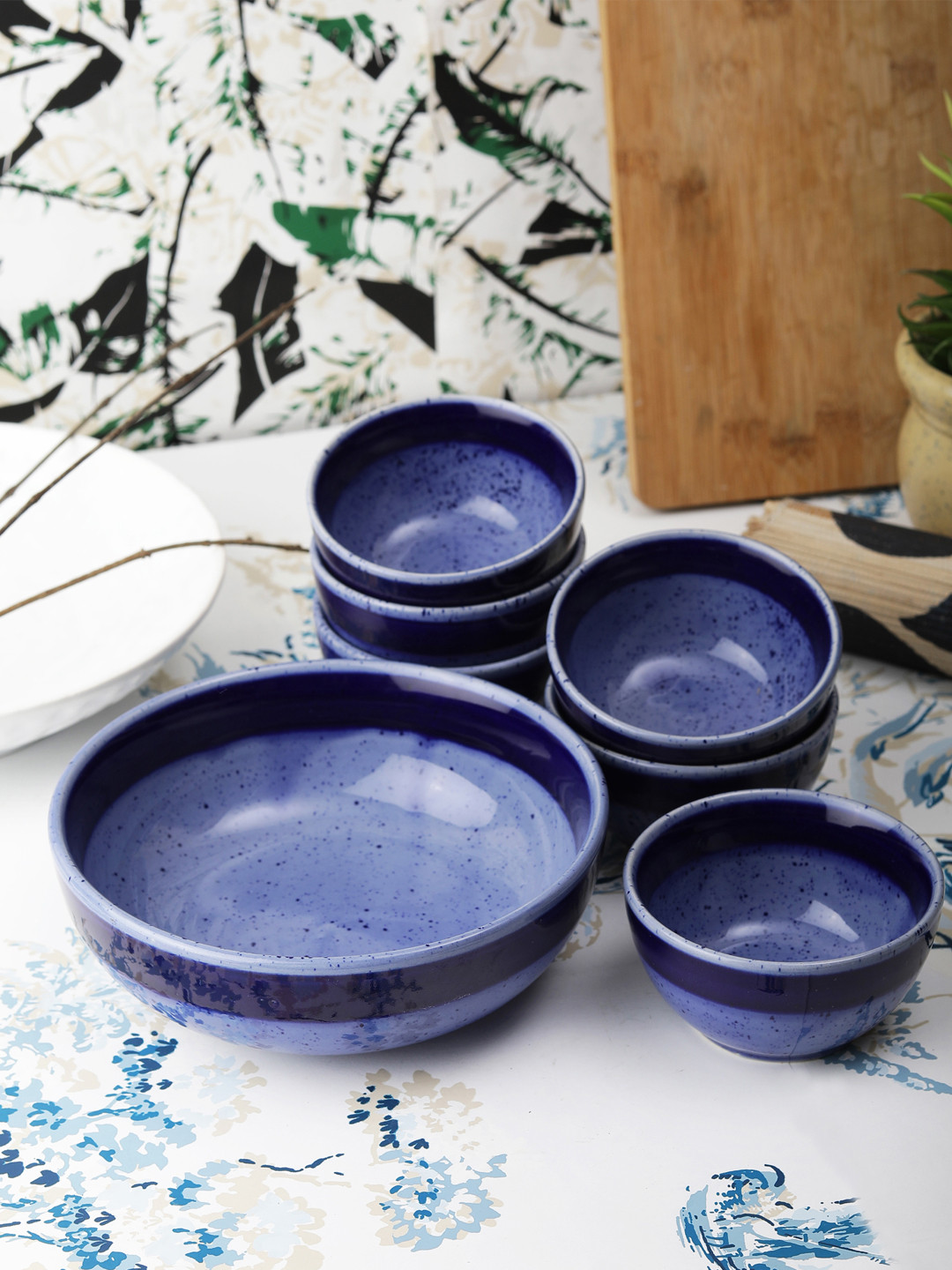 

VarEesha Set of 6 Blue Hand-Painted Ceramic Bowls