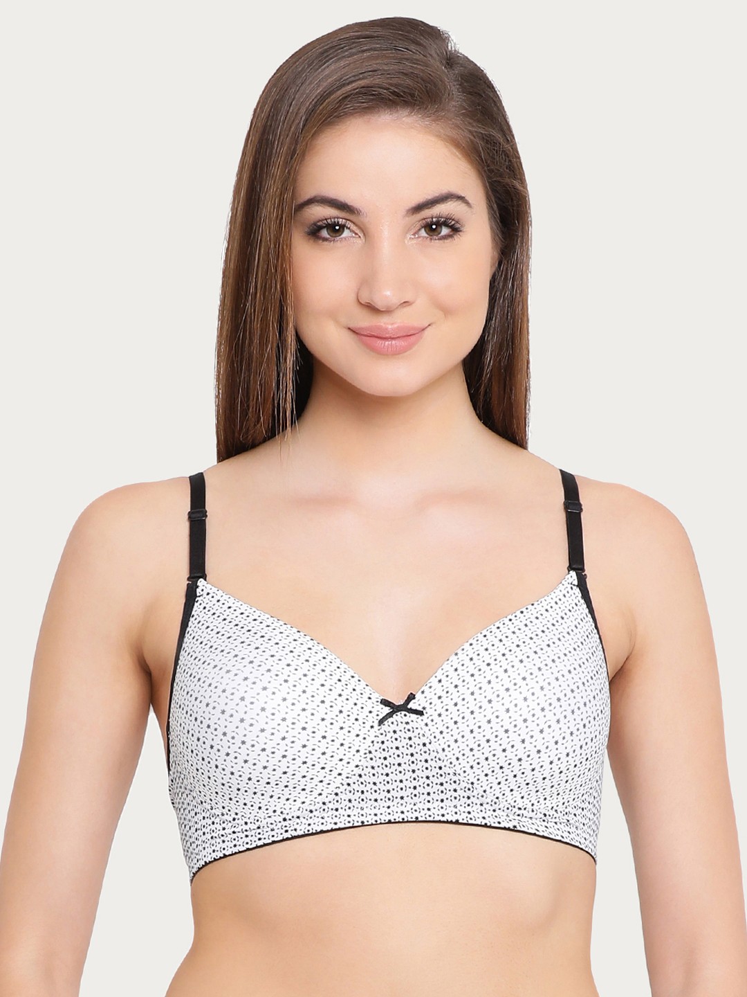 

Clovia Padded Non-Wired Printed Multiway T-Shirt Bra, White