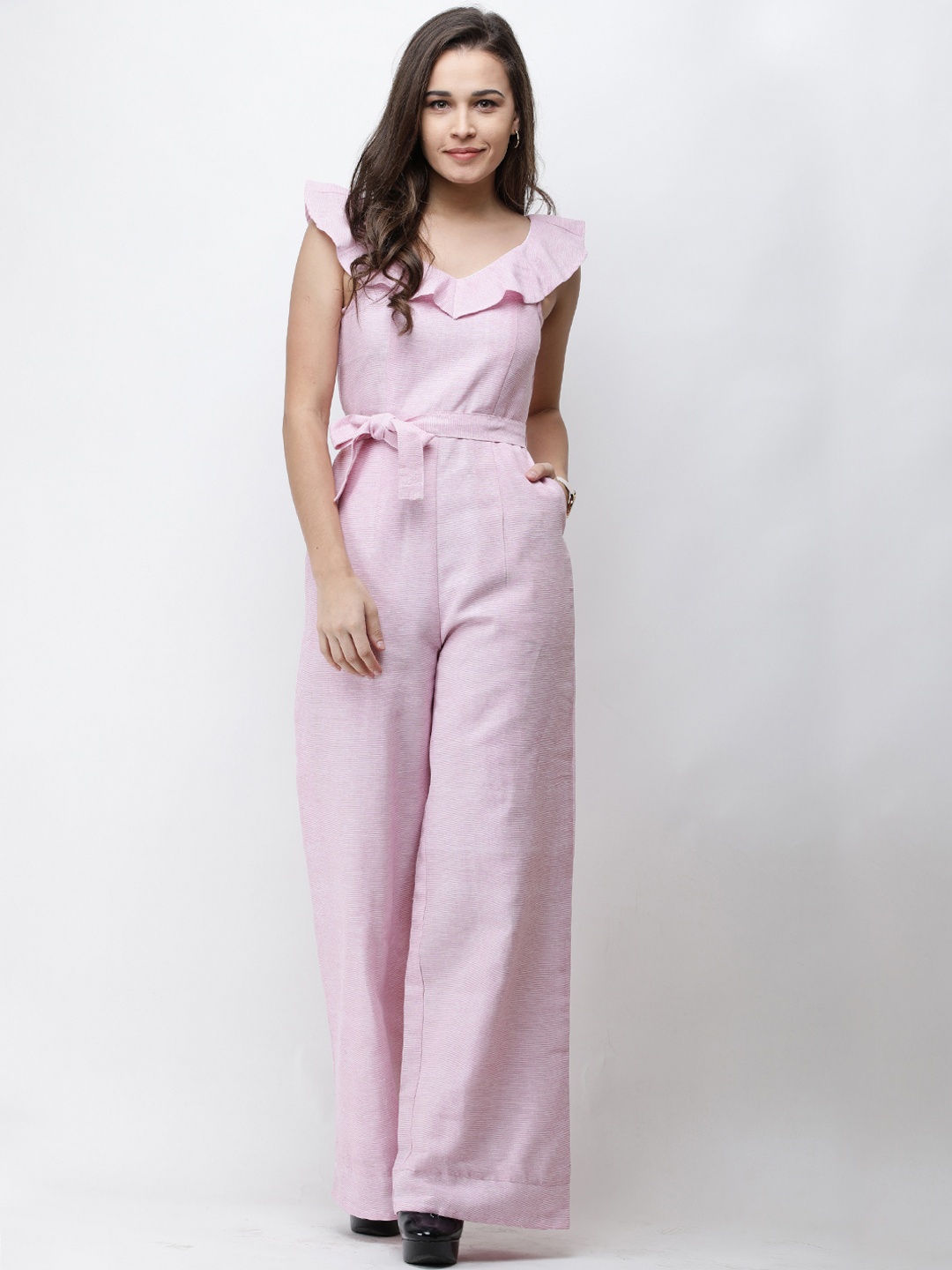 

Cation Pink Self Design Basic Jumpsuit