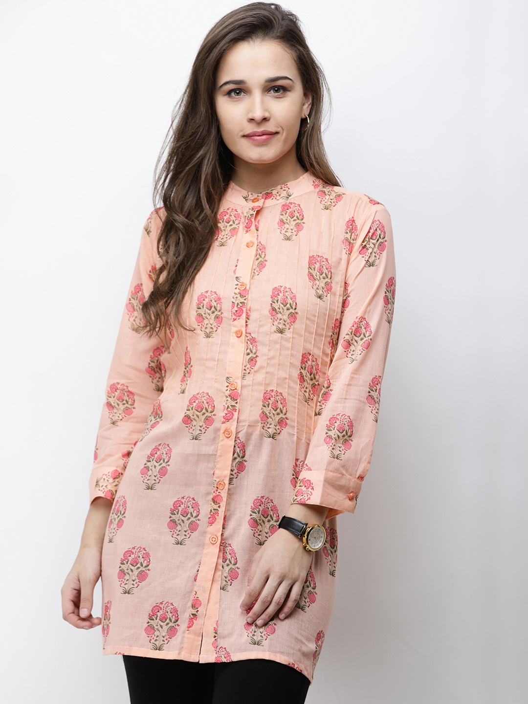

Cation Coral Pink Printed Tunic