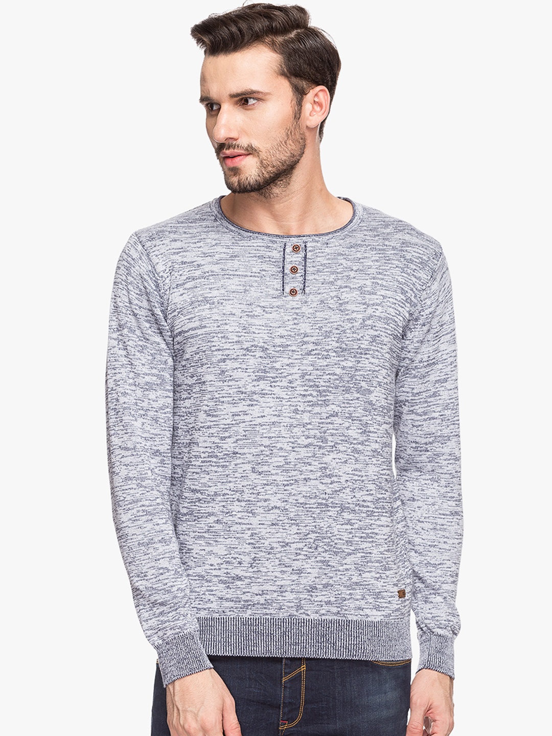 

Status Quo Men Grey Solid Pullover