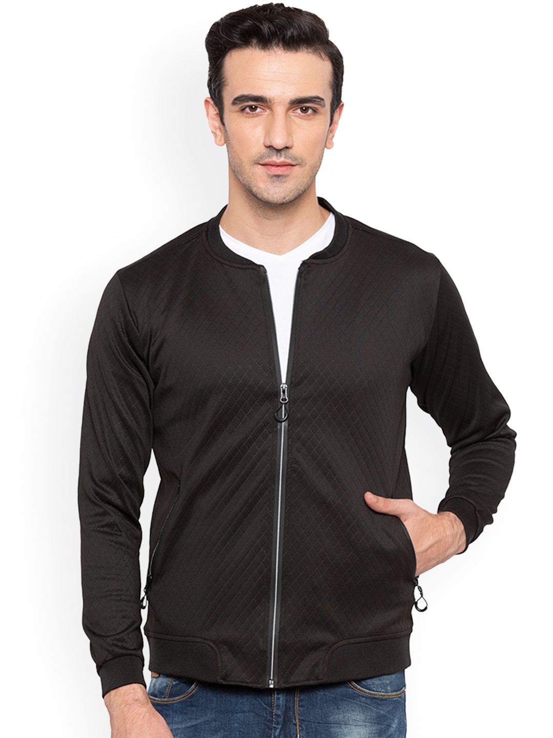 Status Quo Men Black Solid Sweatshirt
