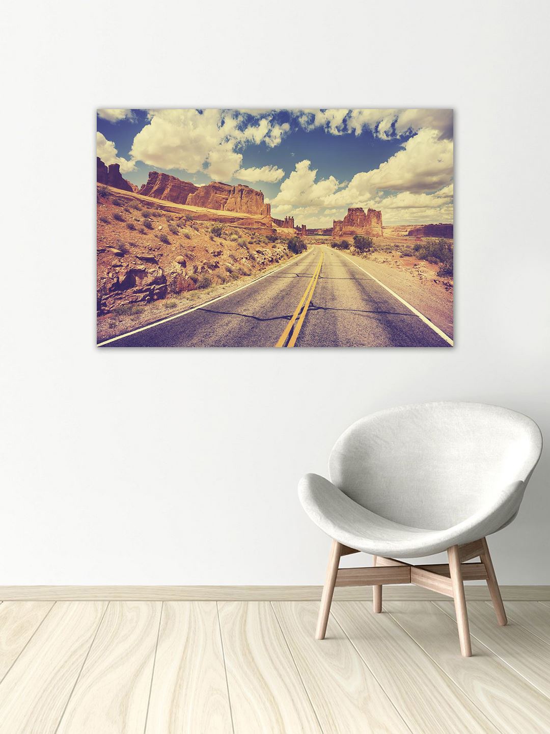 

999Store Brown & Blue Desert Hand-Painted Wall Art