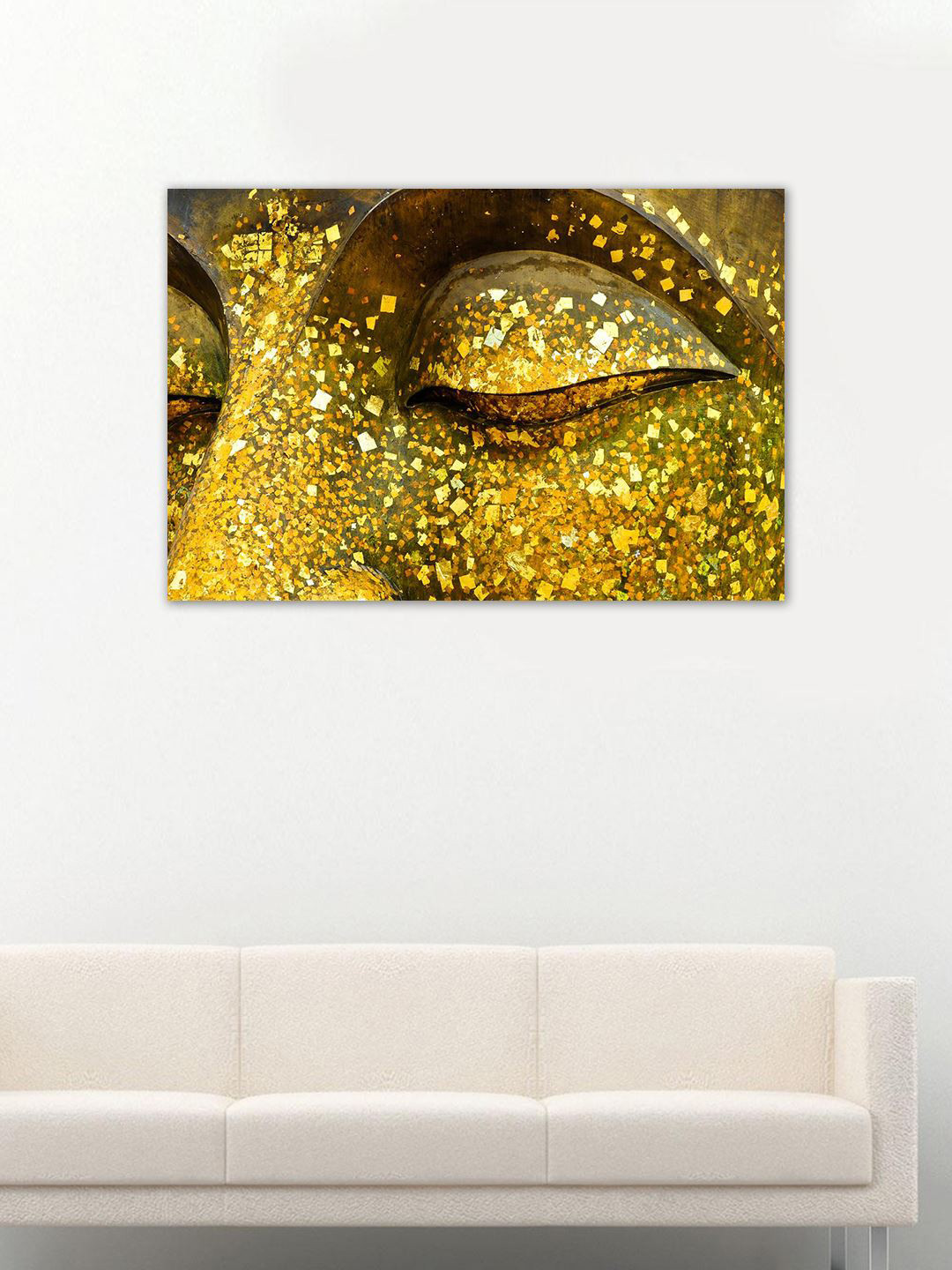 

999Store Yellow & Grey Buddha Hand-Painted Wall Art