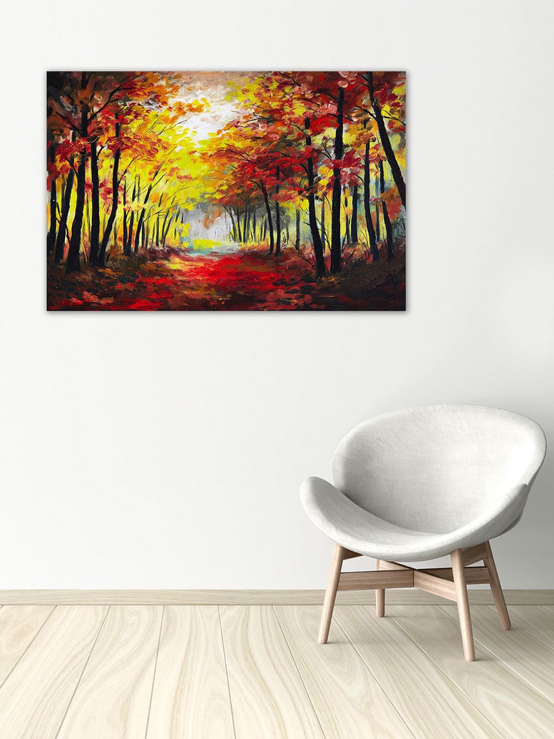 

999Store Yellow & Red Landscape Hand-Painted Wall Art