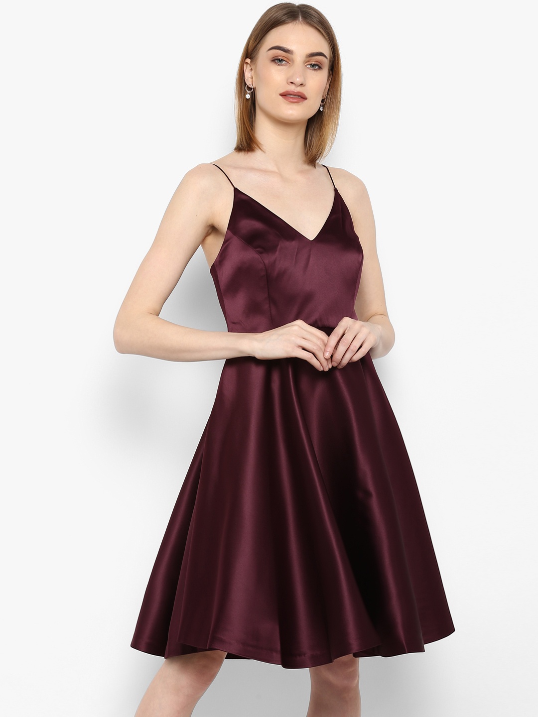 

Forever New Women Red Solid Fit and Flare Dress
