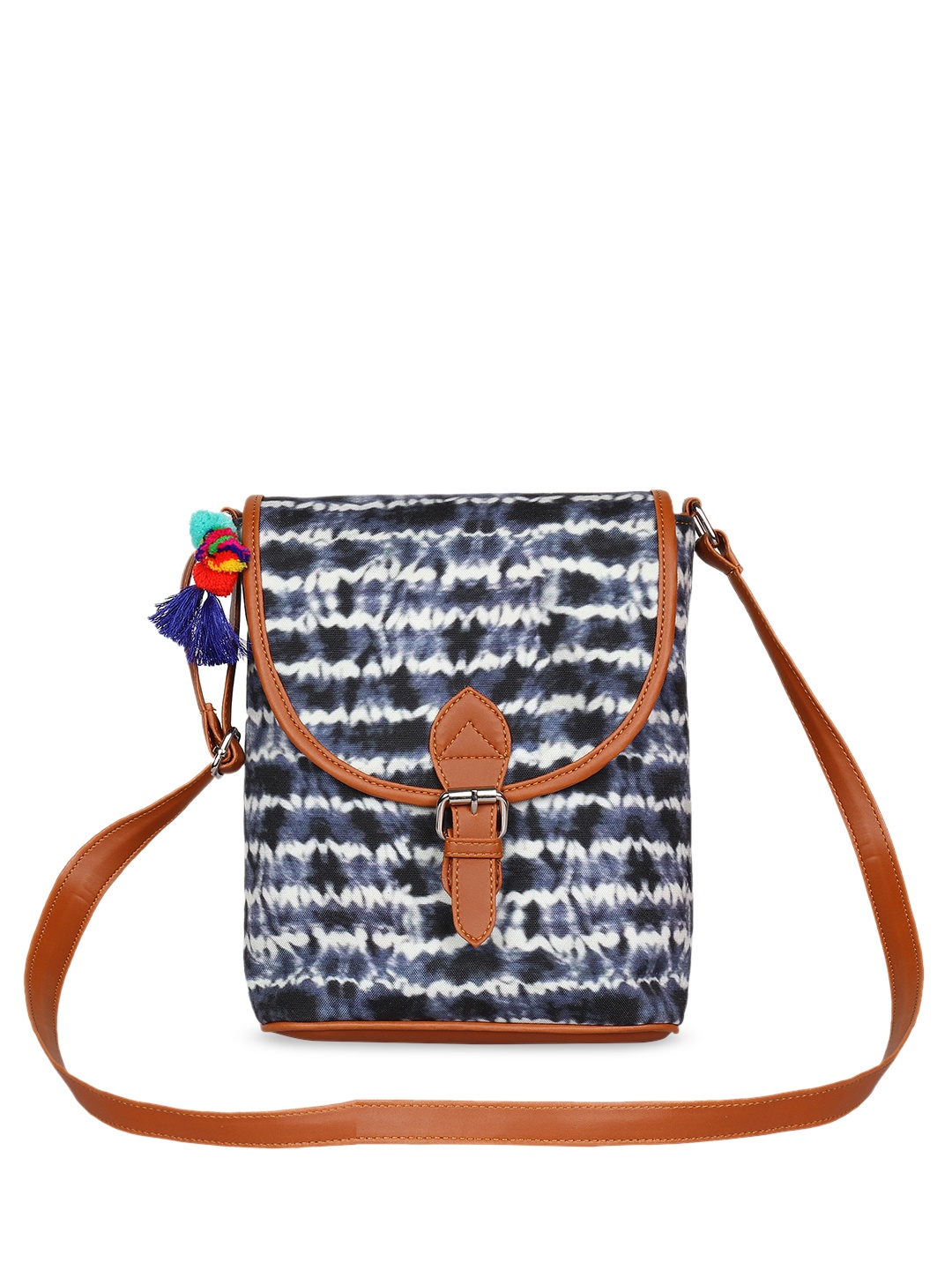 

Lychee bags Blue & Off-White Printed Sling Bag