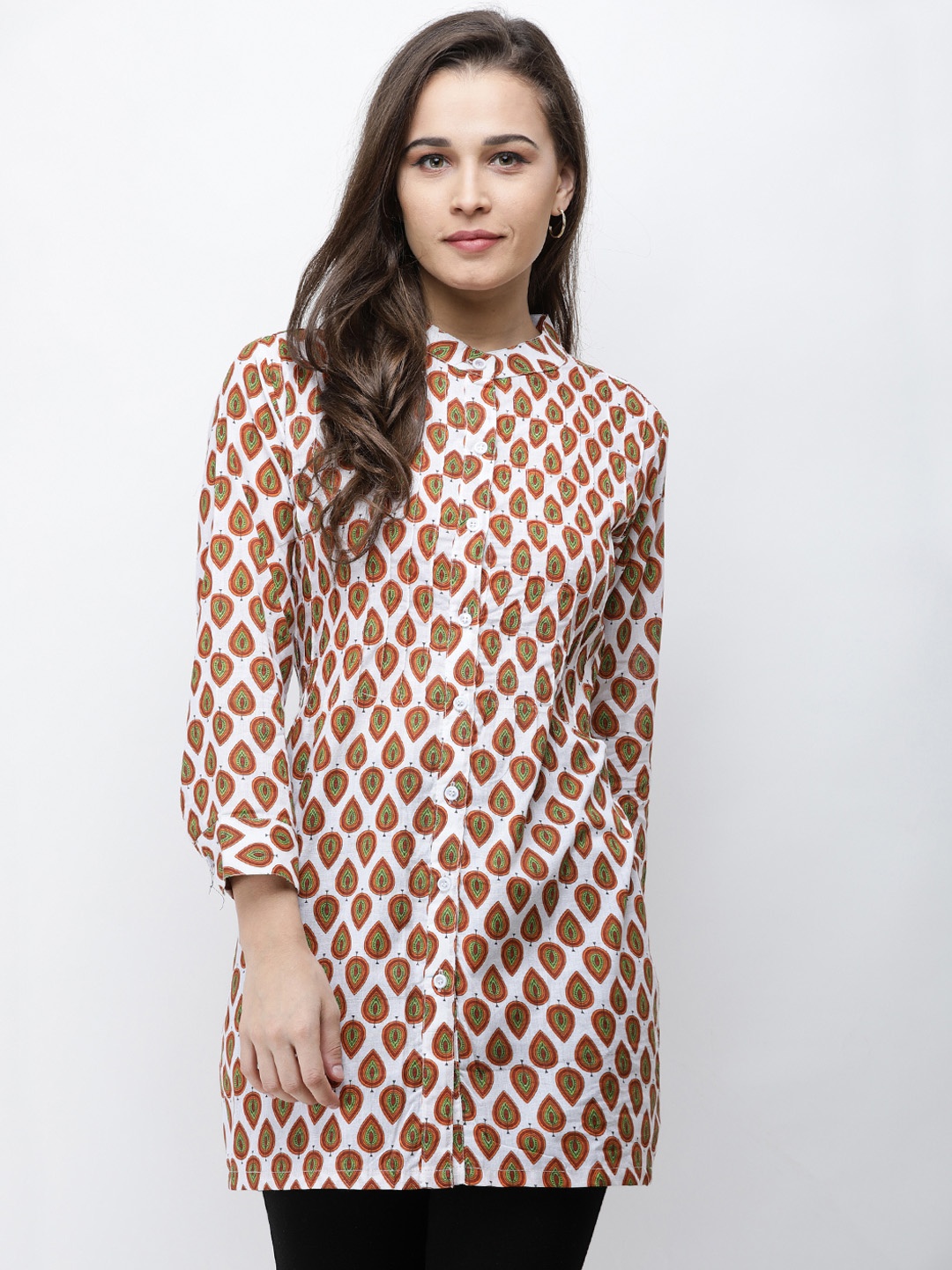 

Cation White & Brown Printed Tunic