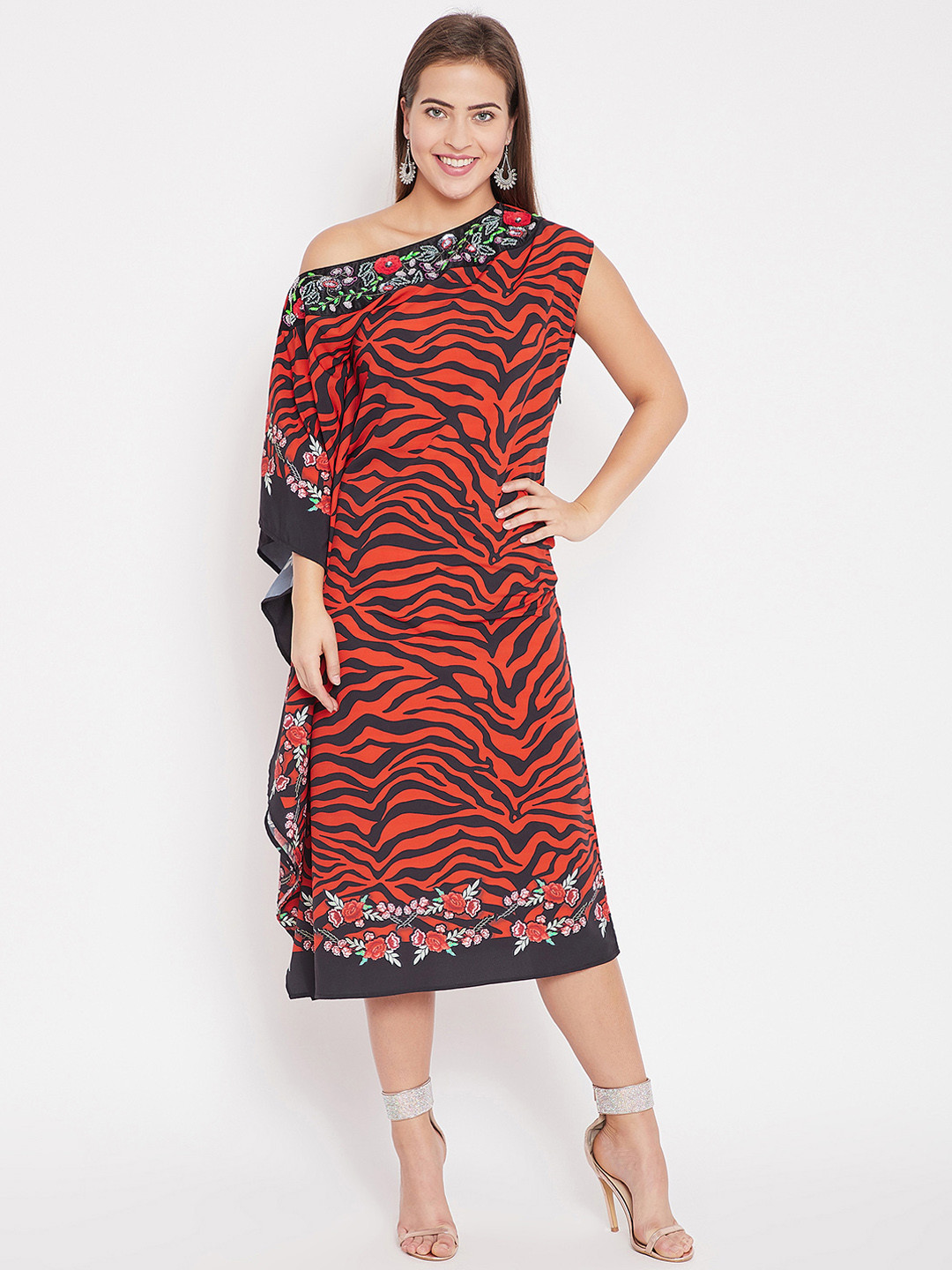 

The Kaftan Company Women Red Printed Kaftan Dress