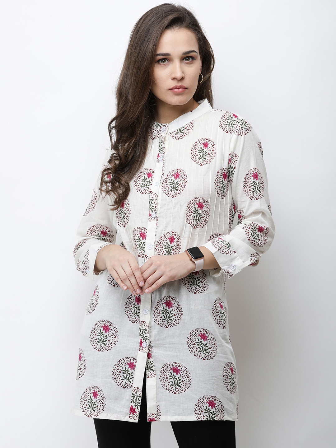 

Cation White & Pink Printed Tunic