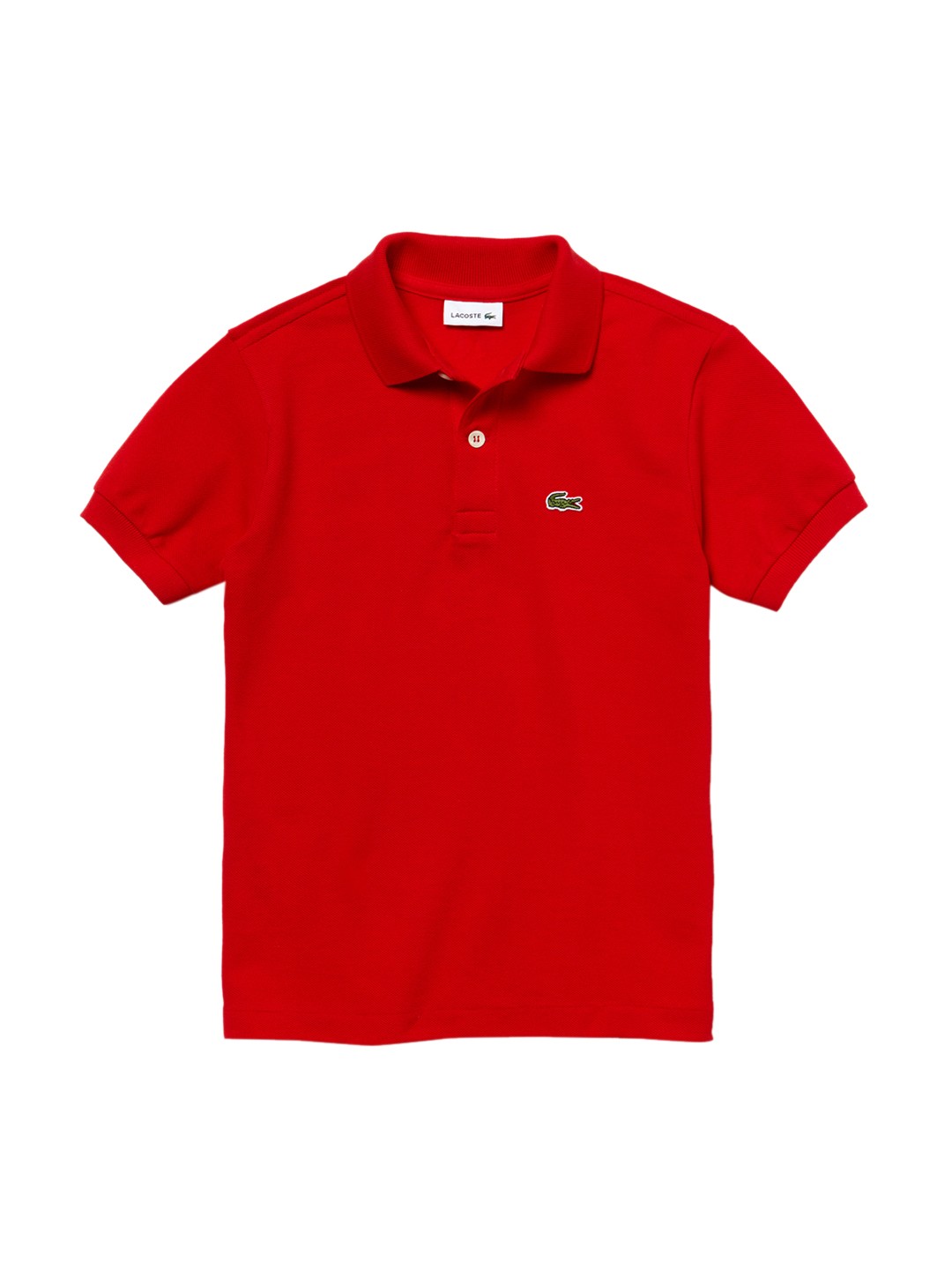 

Lacoste Boys Red Solid Polo Collar T-shirt