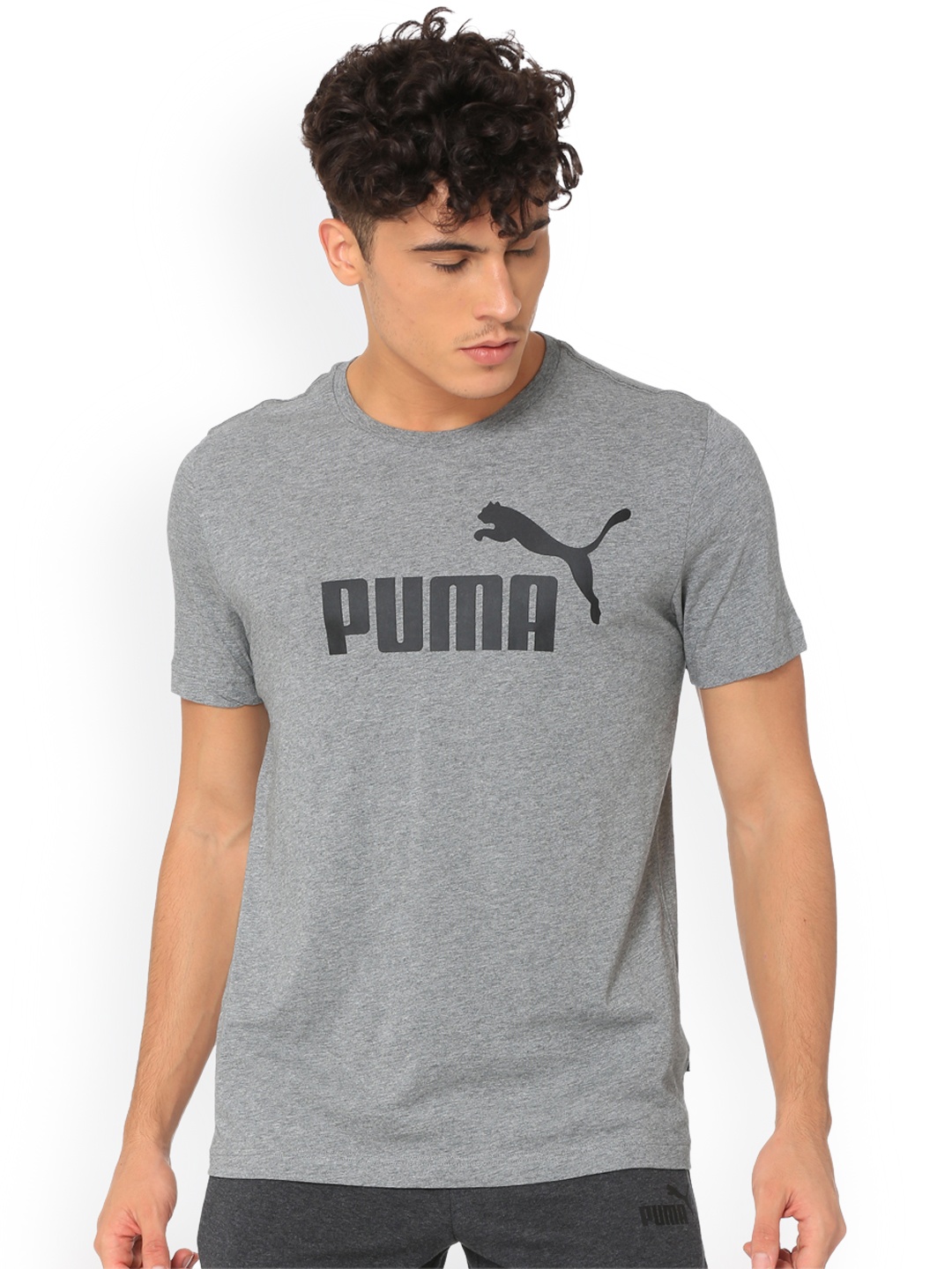 

Puma Men Grey Printed Round Neck T-shirt