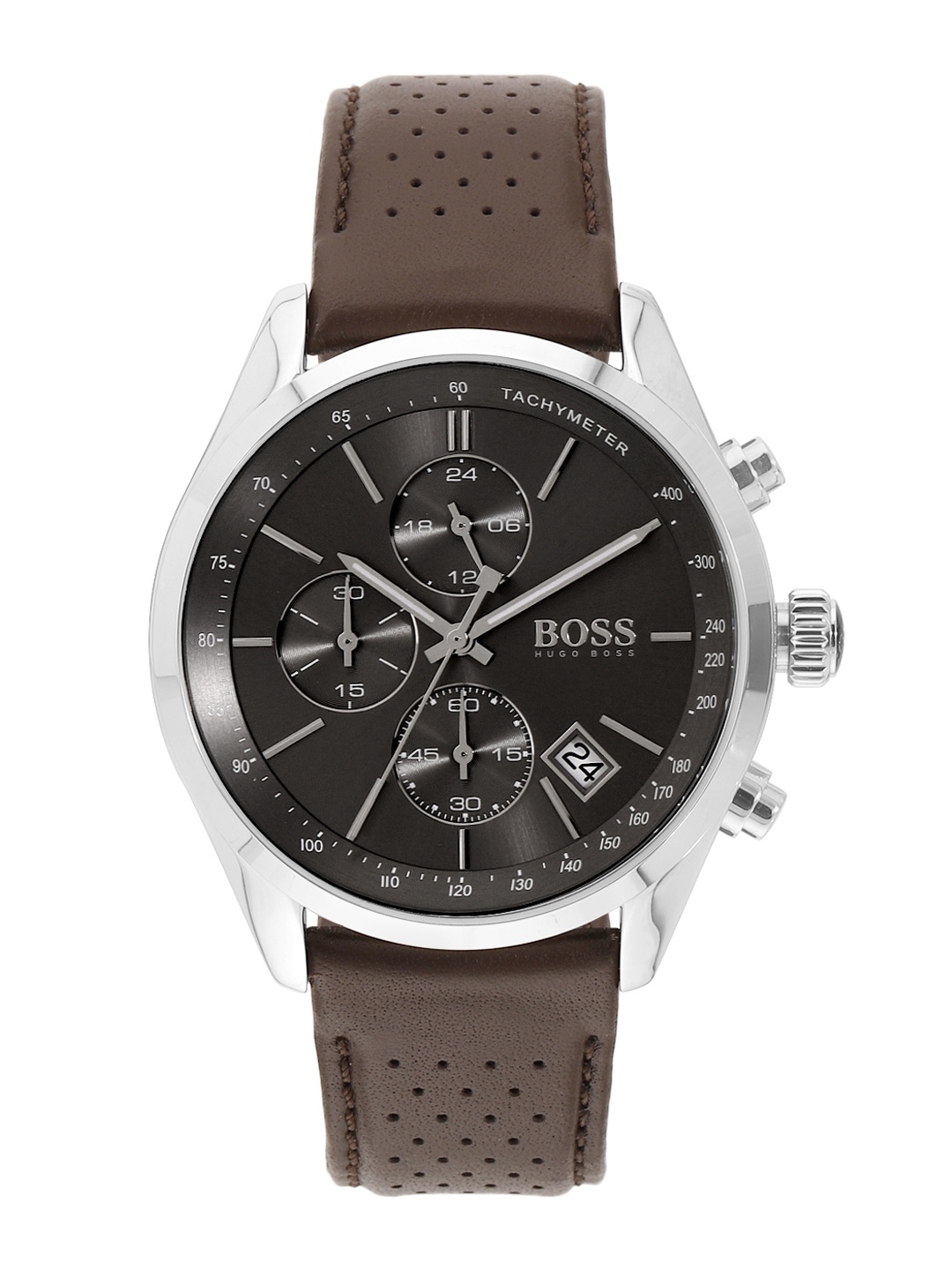 

Hugo Boss Men Grey Analogue Leather Watch 1513476