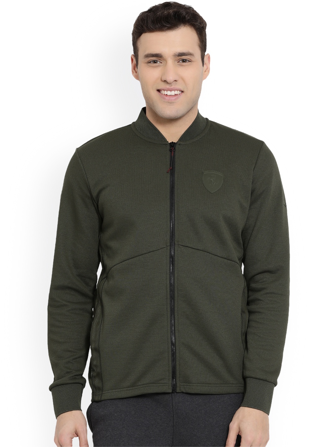

PUMA Motorsport Men Olive Green Solid Ferrari Sweat Sporty Track MSP Jacket