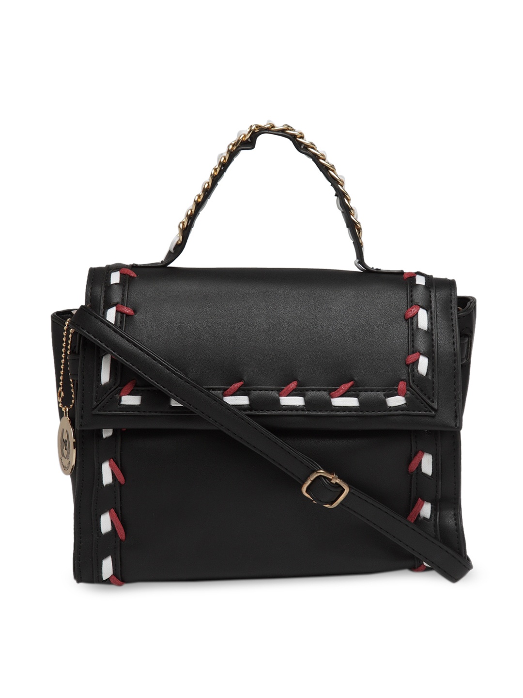 

Moedbuille Black & White Solid Satchel