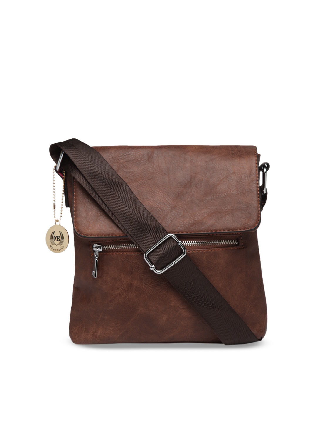 

Moedbuille Coffee Brown Solid Sling Bag