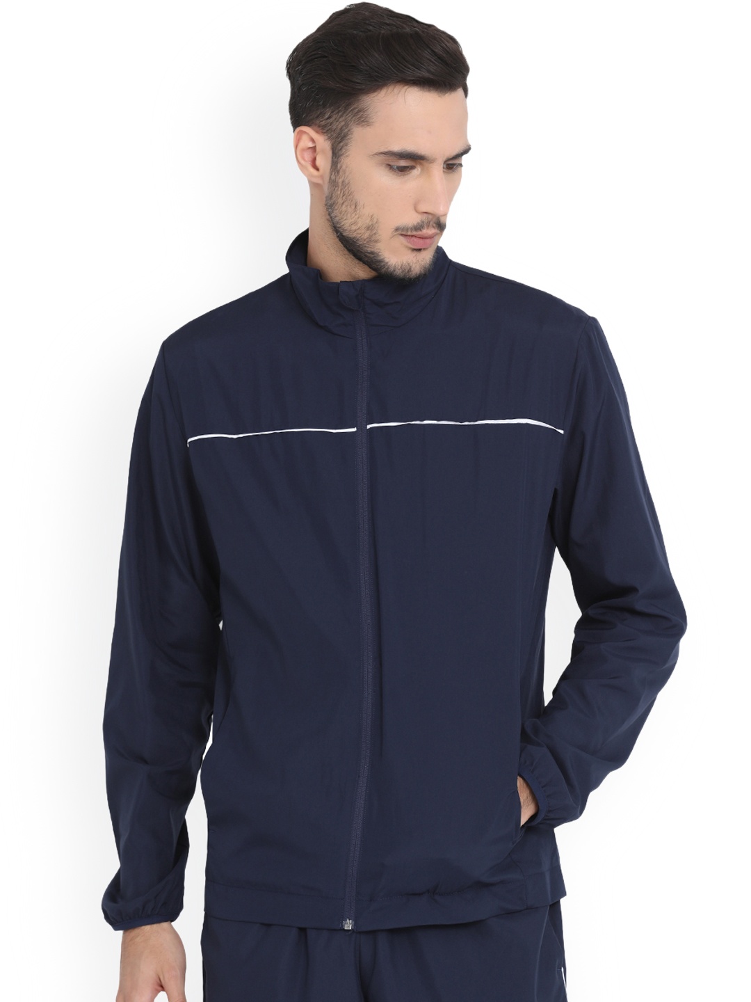 

Puma Men Navy Blue Solid Sporty Track Jacket