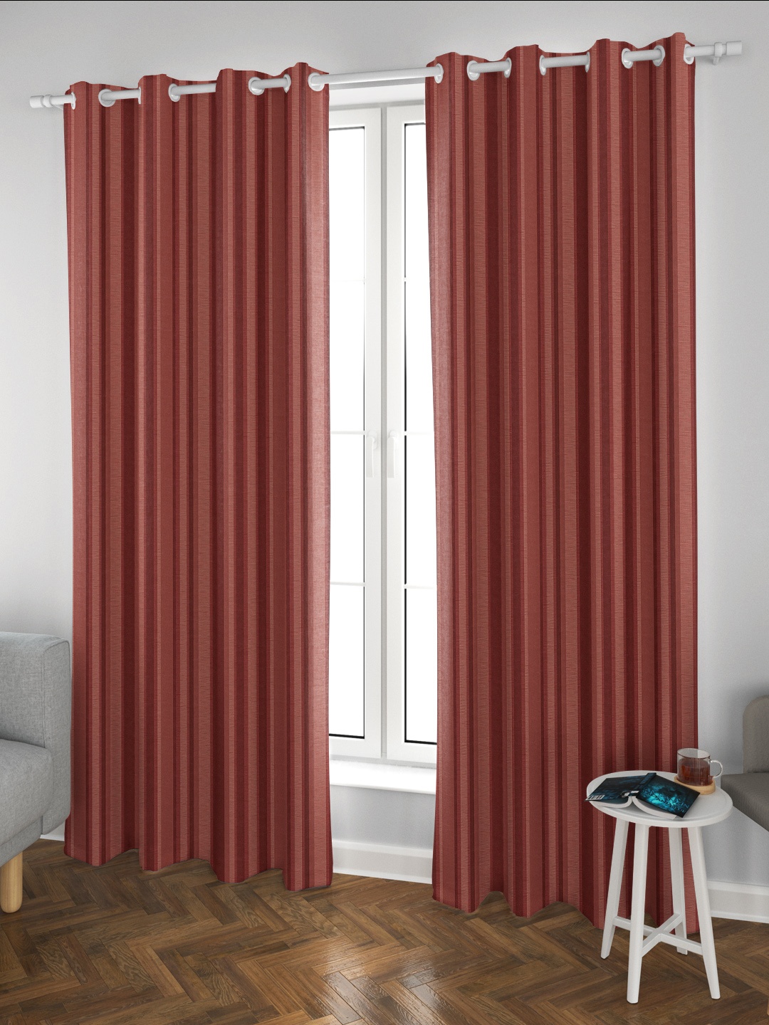 

DDecor Red Single Window Curtains