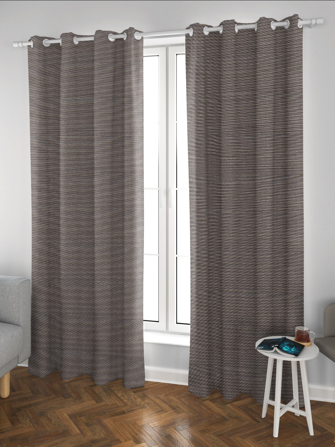

DDecor Brown Set of Single Window Curtains