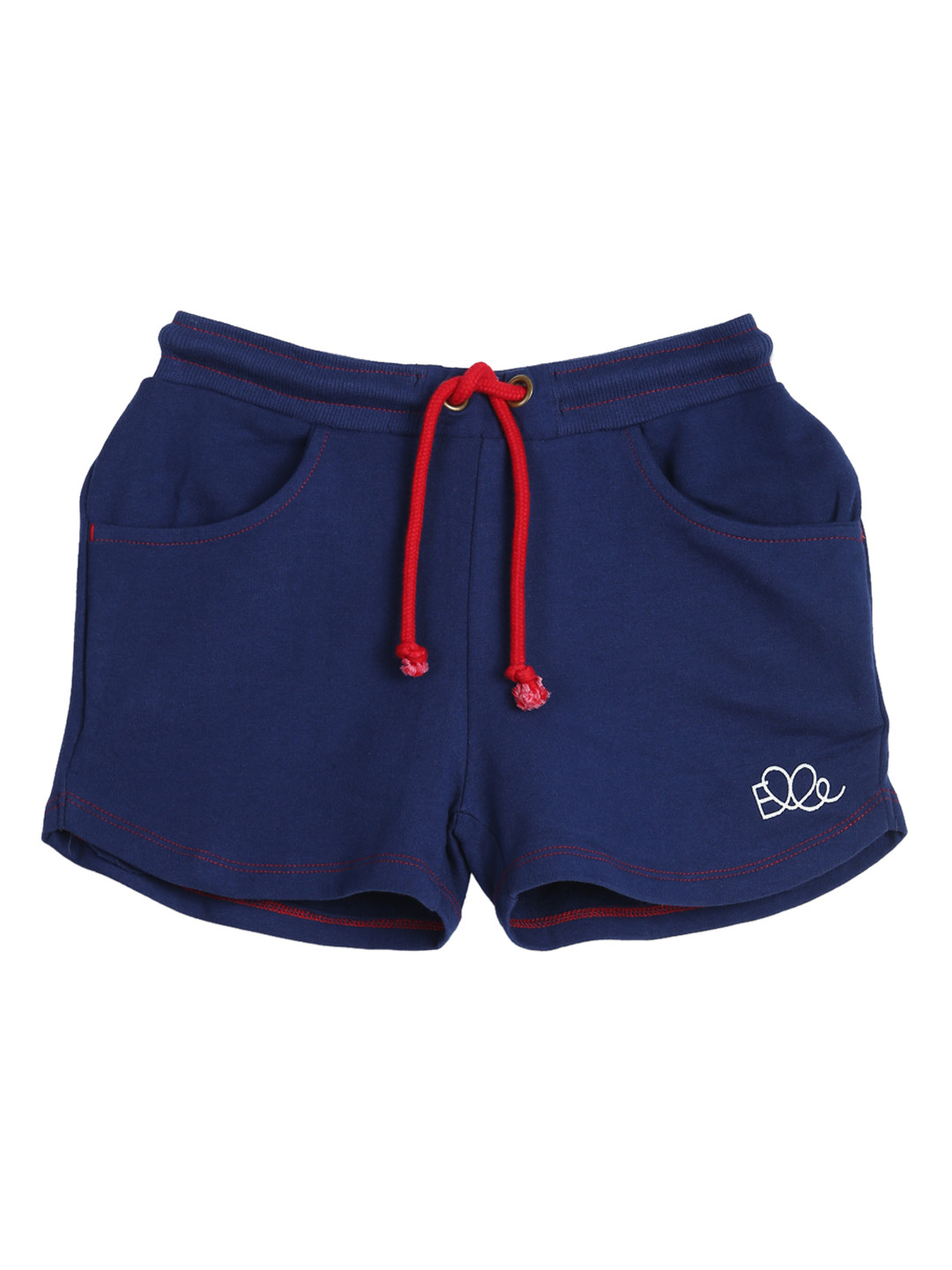 

ELLE Girls Navy Blue Solid Regular Fit Regular Shorts
