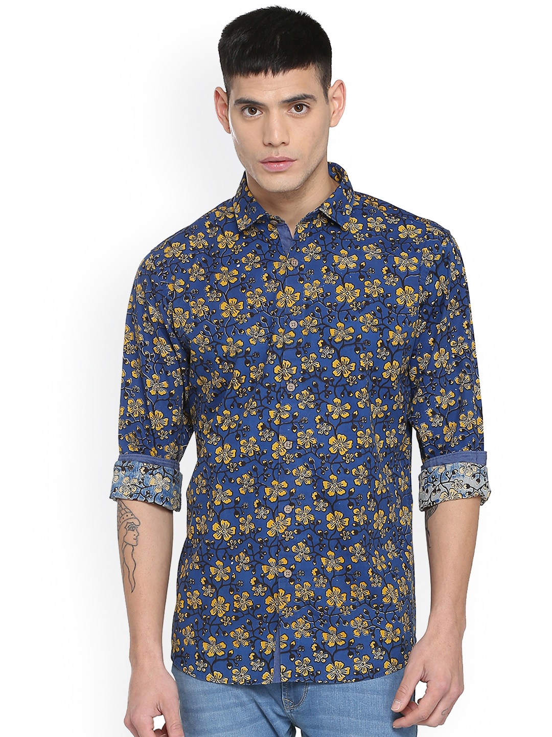 

Allen Solly Men Blue Slim Fit Printed Casual Shirt